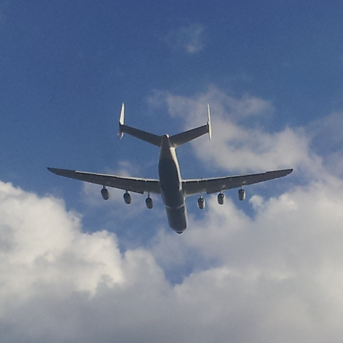 Antonov An-225 taking off from Riga International Airport RIX